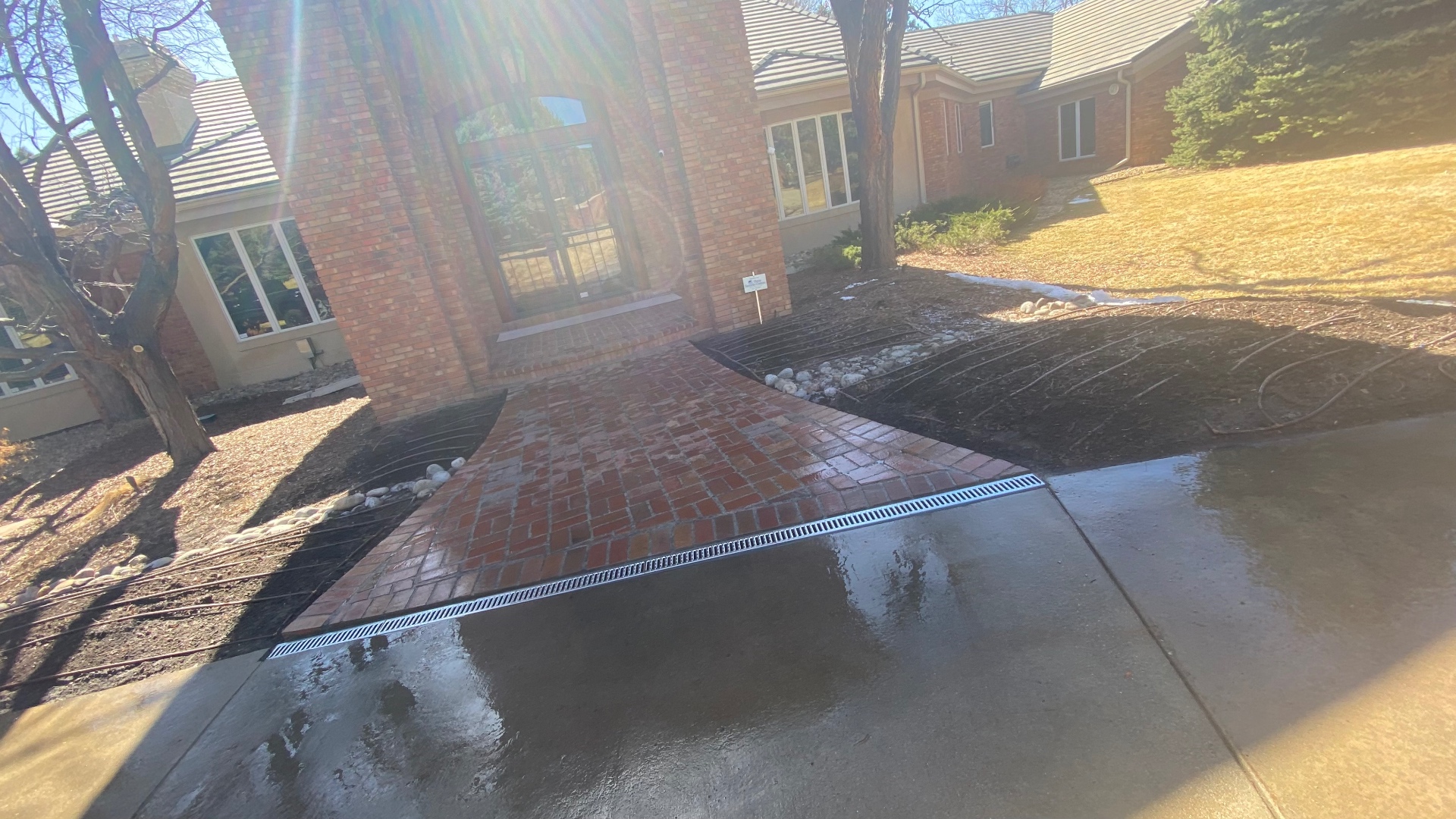 Completed brick walkway restoration in Cherry Hills, Colorado